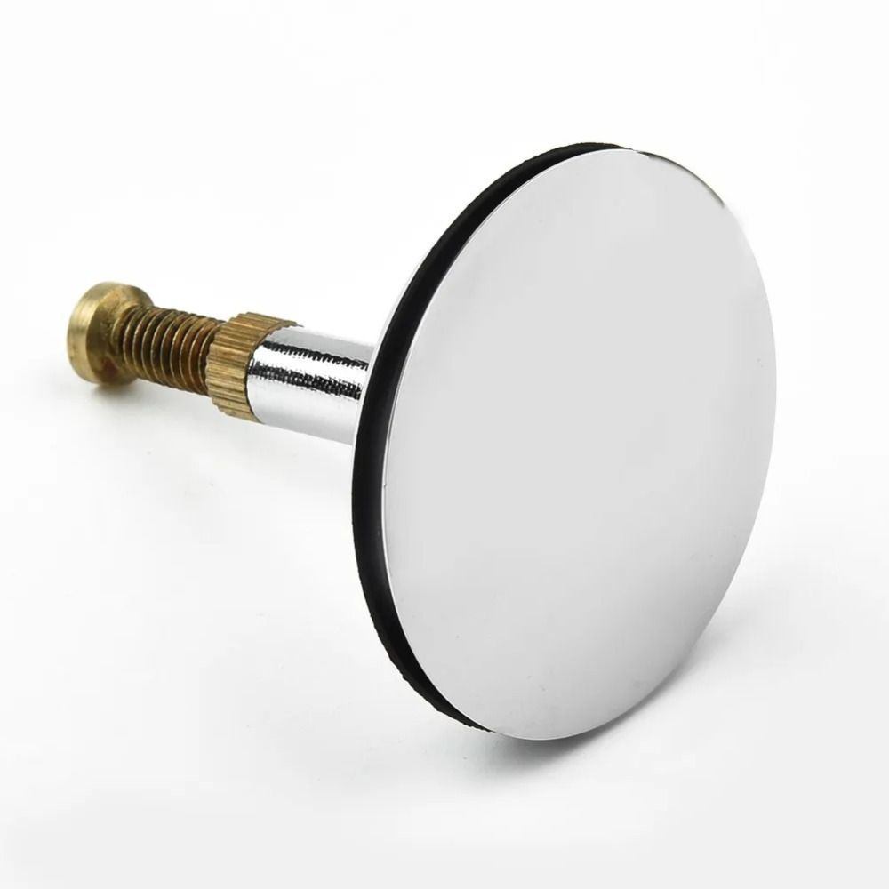 Adjustable Brass Pop Up Bathtub Drain Stopper Flat Seal Tub Plug Filter