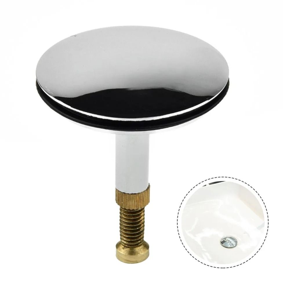 Adjustable Brass Pop Up Bathtub Drain Stopper Flat Seal Tub Plug Filter