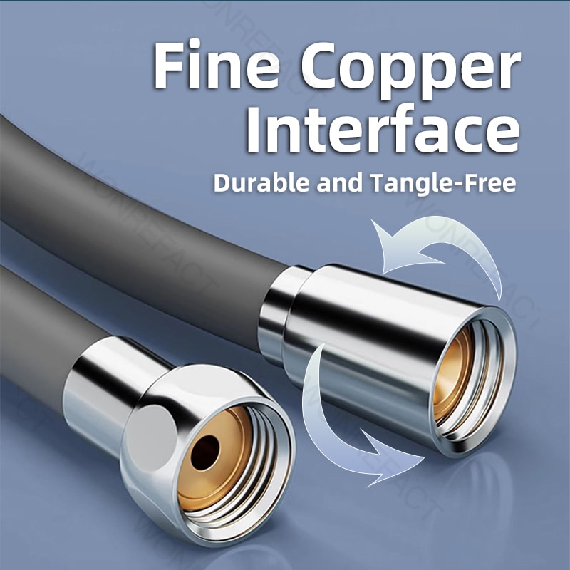 Extra Long Shower Hose Extension Flexible Silicone Universal Replacement 2