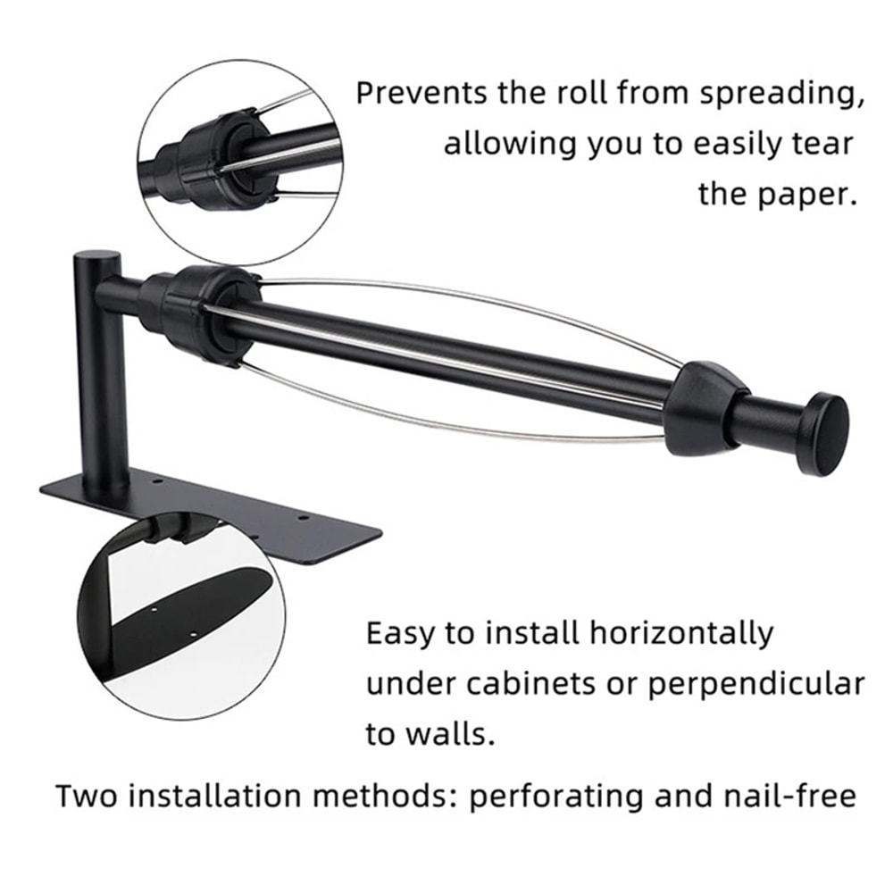 Stainless Steel Adhesive Paper Towel Holder Wall Mount For Kitchen Bathroom Storage 2