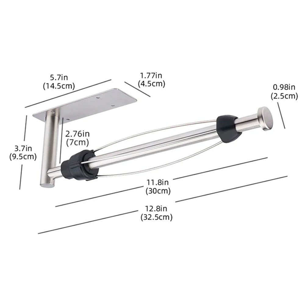 Stainless Steel Adhesive Paper Towel Holder Wall Mount For Kitchen Bathroom Storage 5