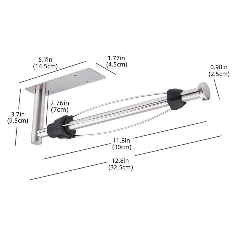 Stainless Steel Adhesive Paper Towel Holder Wall Mount For Kitchen Bathroom Storage 5