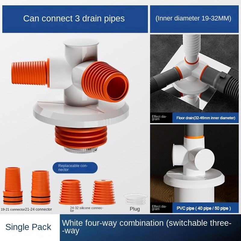 Anti Odor Washing Machine Drain Adapter Universal Hose Connector For Kitchen Bathroom Pipes 6