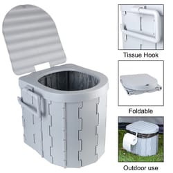 portable folding camping toilet seat with lid compact emergency travel toilet for car and outdoors