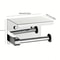 Stainless Steel Adhesive Toilet Paper Holder With Shelf No Drill Bathroom Organizer 1
