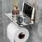 Wall Mount Toilet Paper Holder with Shelf Phone Storage Bathroom Organizer