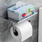 Wall Mount Toilet Paper Holder with Shelf Phone Storage Bathroom Organizer