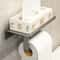 Wall Mount toilet paper holder with Shelf Stainless Steel Bathroom paper holder with Phone Storage