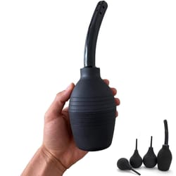 flexible silicone enema bulb kit with anti backflow system for gentle colon cleanse