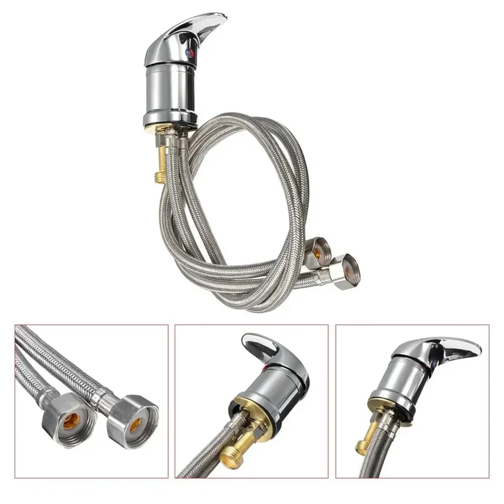 Salon Shampoo Bowl Faucet Set with Spray Hose Hot Cold Mixer Replacement Kit