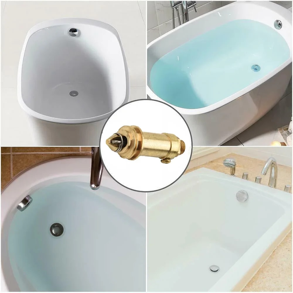 Brass Pop Up Sink Drain Plug With Spring Bounce Valve Bathroom Basin Replacement 2