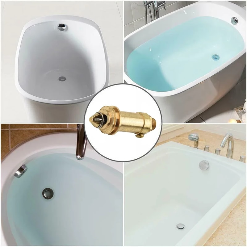 Brass Pop Up Sink Drain Plug With Spring Bounce Valve Bathroom Basin Replacement 2
