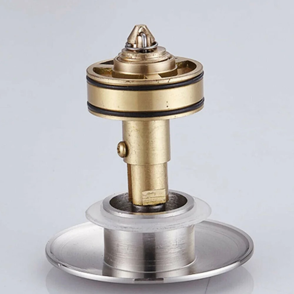 Brass Pop Up Sink Drain Plug With Spring Bounce Valve Bathroom Basin Replacement 3