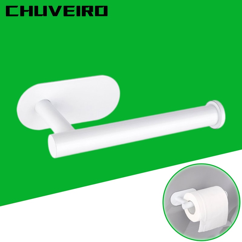 Adhesive Toilet Paper Holder Stainless Steel Wall Mounted Tissue Rack