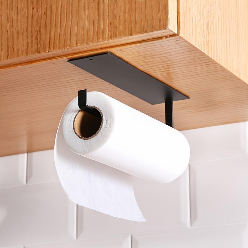 Under Cabinet Paper Towel Holder No Drill Kitchen Storage Rack Organizer