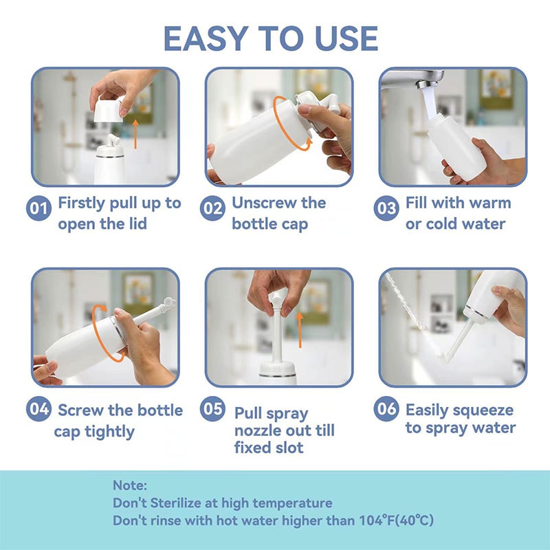 Portable Bidet Travel Bottle Handheld Sprayer for Postpartum & Personal Hygiene