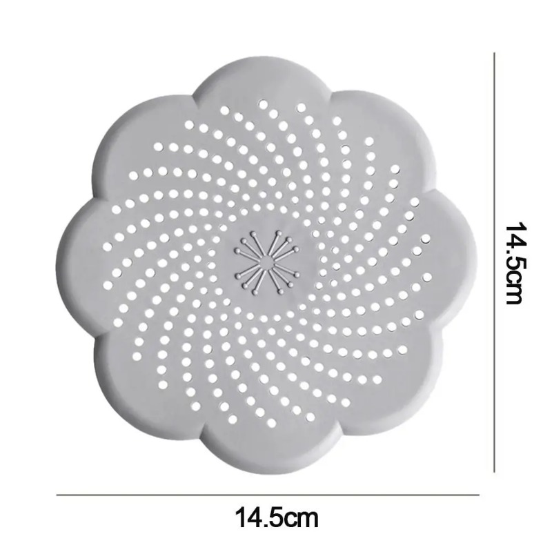 Flower Silicone Floor Drain Hair Catcher Anti Clog Sink Strainer Cover 2