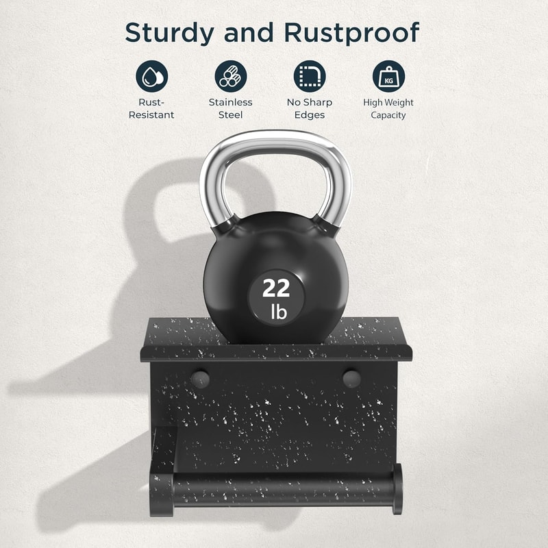 Stainless Steel Adhesive Toilet Paper Holder With Shelf Wall Mounted Bathroom Organizer Rack 3