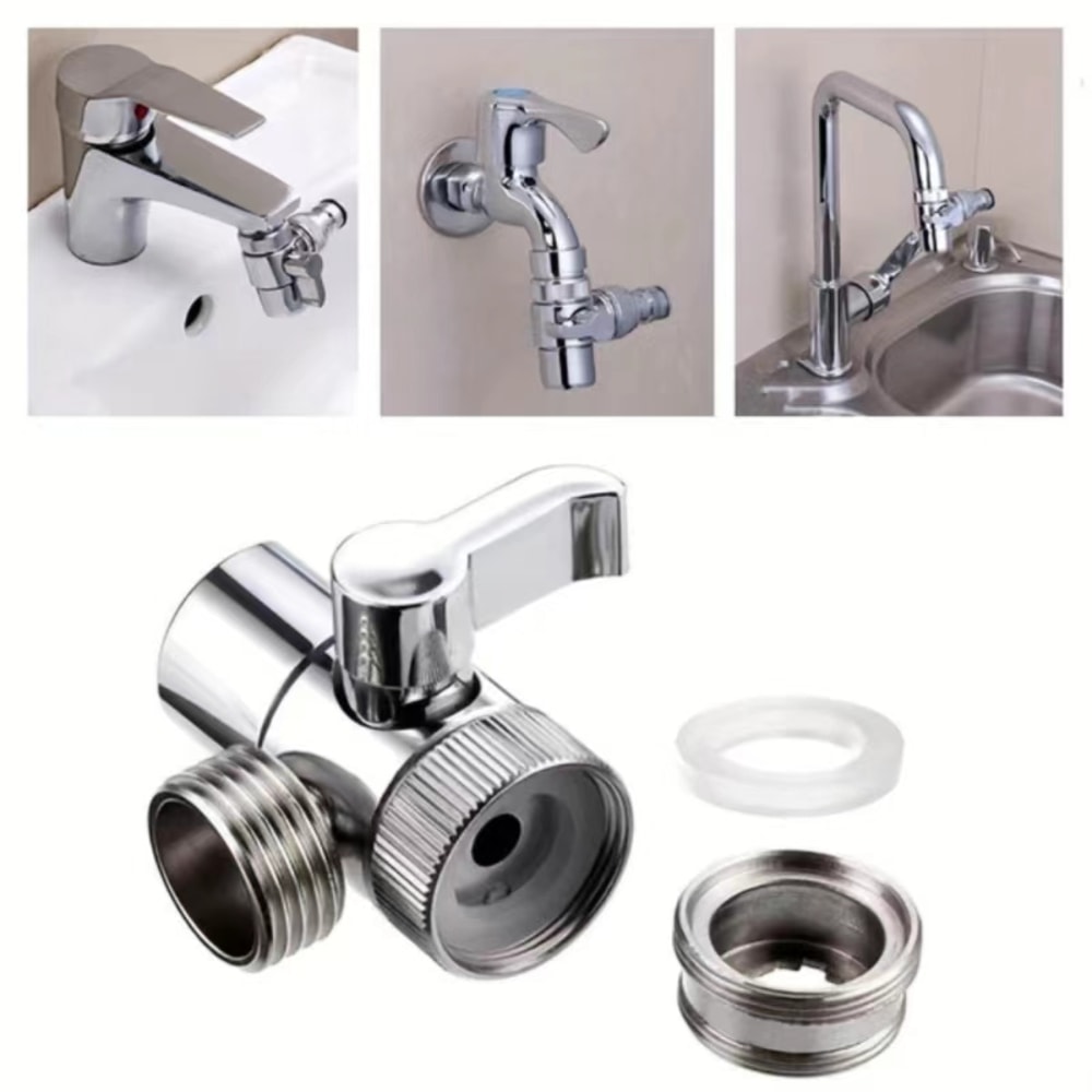 Universal Faucet Splitter Valve with Easy Switch for Kitchen Shower and Bathroom Tap