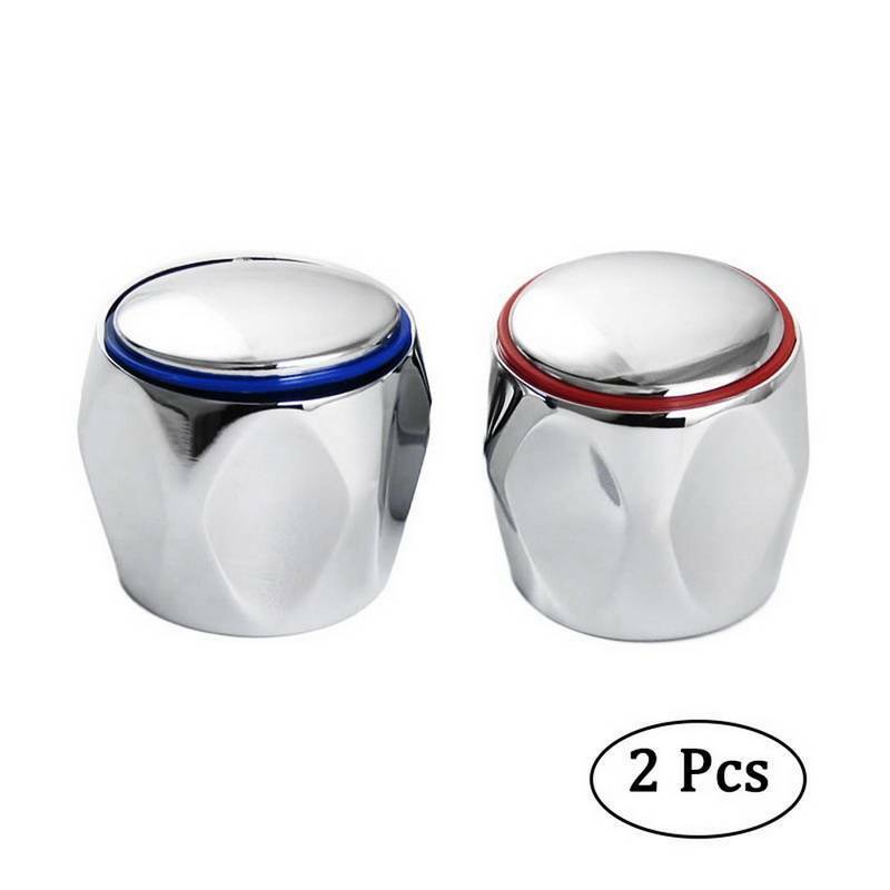 Chrome Hot & Cold Faucet Handle Replacement Set Durable Bathroom Faucet Knobs
