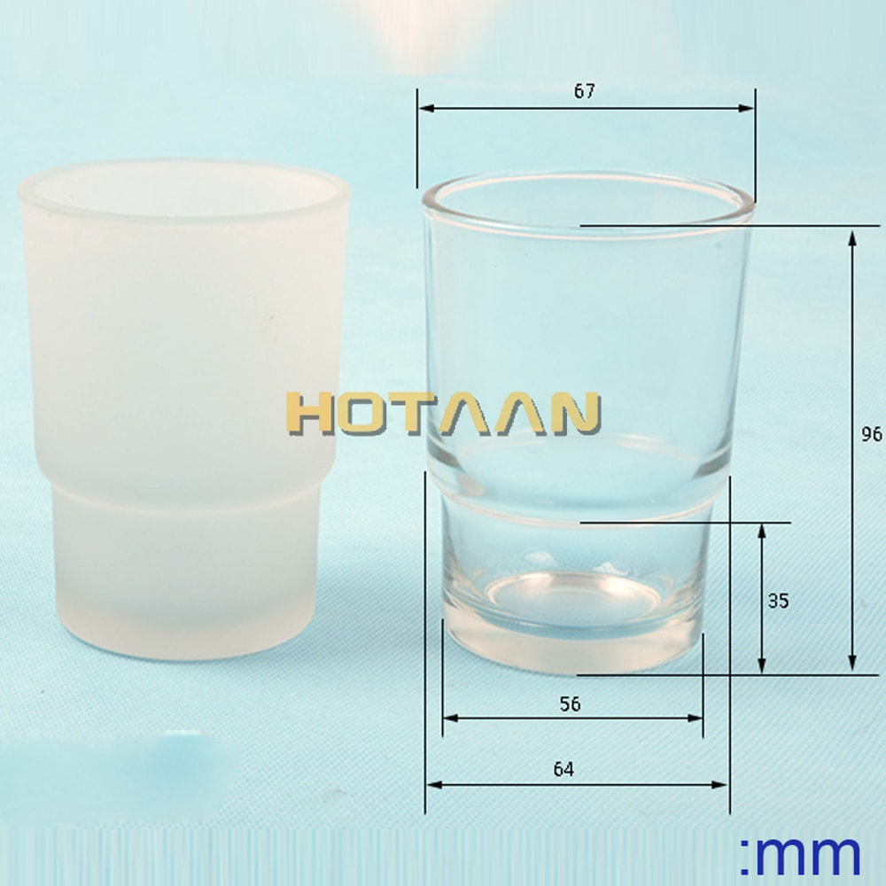 Modern Glass Toothbrush Holder Transparent Matte Bathroom Cup