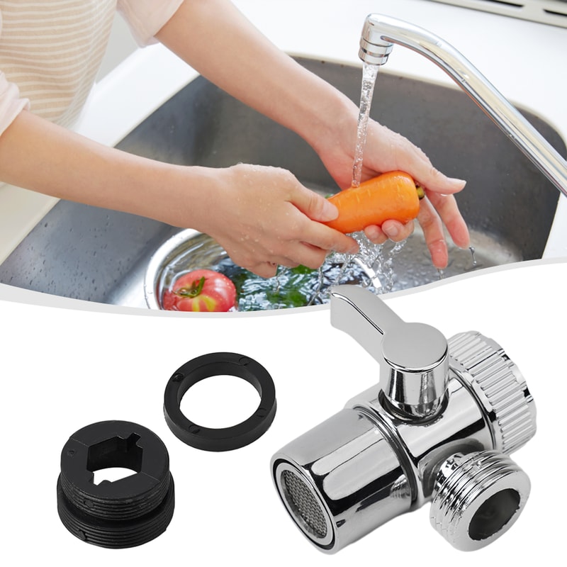 Way Faucet Diverter Valve Adapter for Kitchen Sink Hose Connector