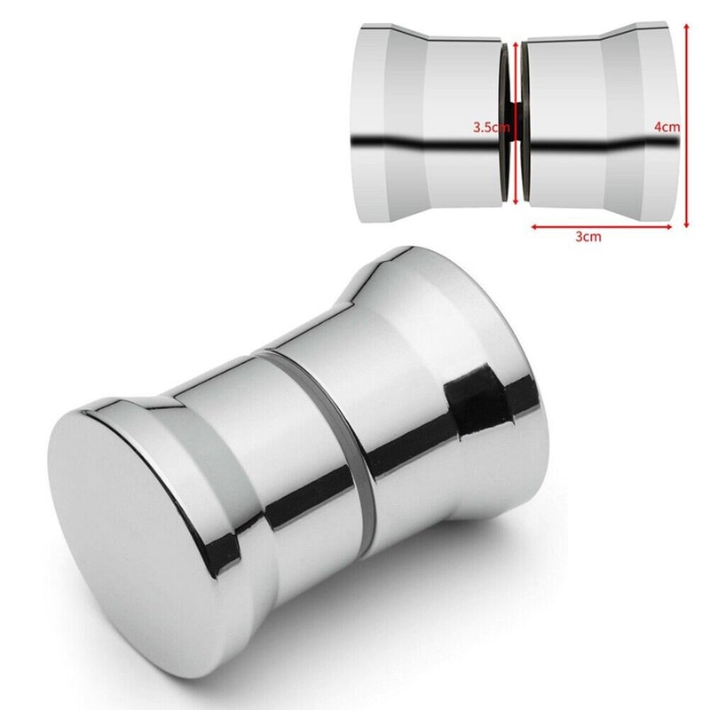 Chrome Shower Door Knob Replacement Durable Bathroom Glass Handle