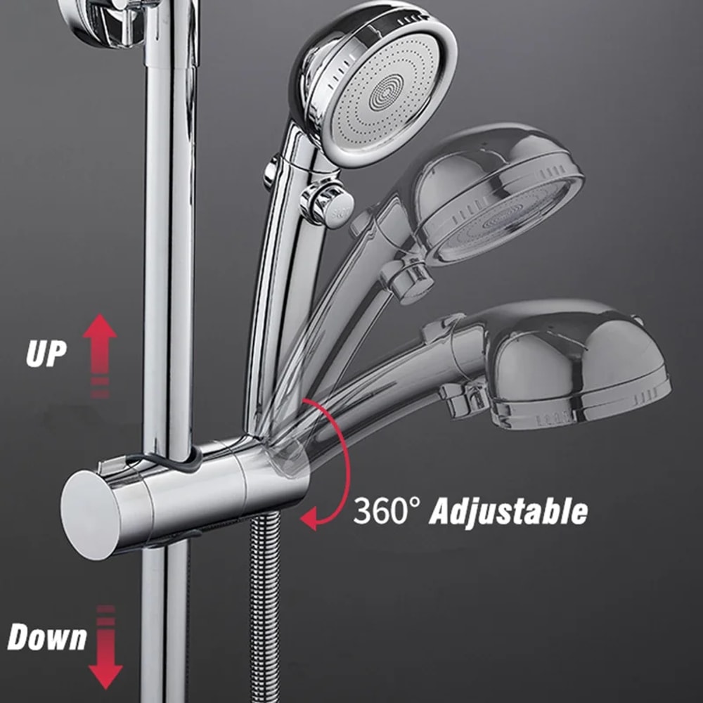 Adjustable Shower Head Holder With Degree Rotation Universal Shower Rail Slider Bracket 1