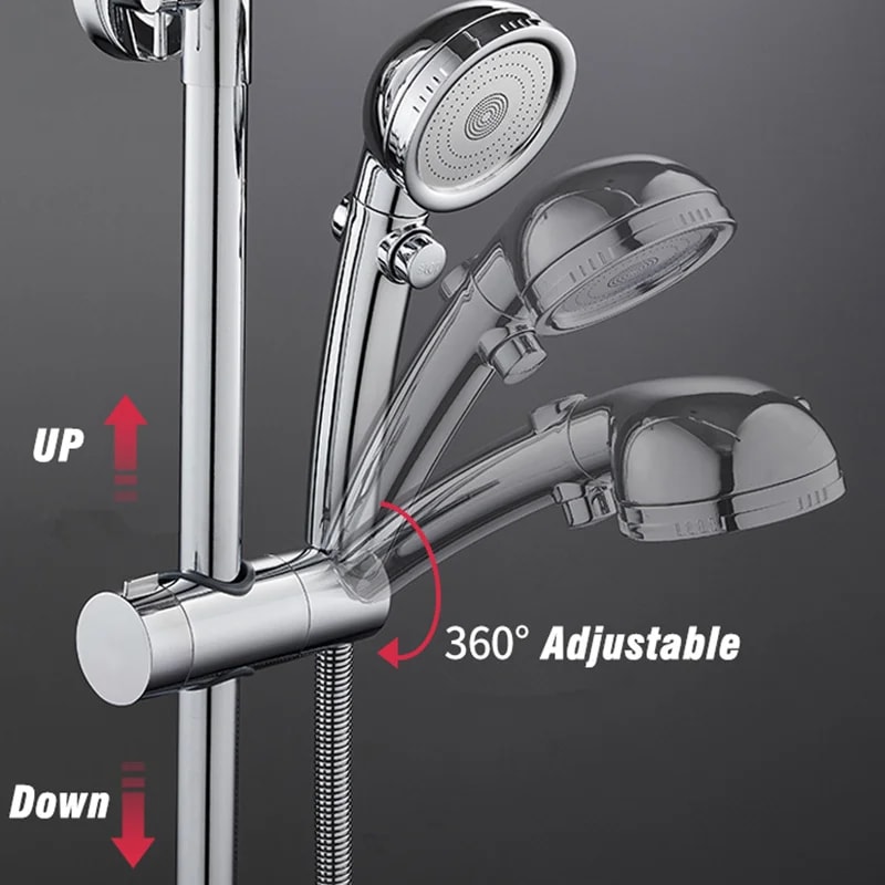 Adjustable Shower Head Holder With Degree Rotation Universal Shower Rail Slider Bracket 1