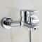 Wall Mounted Dual Spout Bathroom Faucet with Hot Cold Mixer Chrome Basin Tap