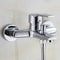 Wall Mounted Dual Spout Bathroom Faucet with Hot Cold Mixer Chrome Basin Tap