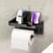 Wall Mounted Toilet Paper Holder with Shelf Black Bathroom Organizer