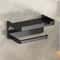 Wall Mounted Toilet Paper Holder with Shelf Black Bathroom Organizer