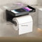 Wall Mounted Toilet Paper Holder with Shelf Black Bathroom Organizer