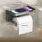 Wall Mounted Toilet Paper Holder with Shelf Black Bathroom Organizer