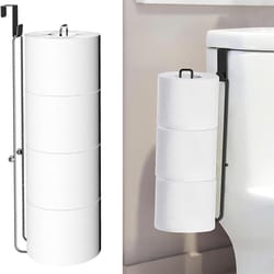 wall mounted toilet paper holder with storage shelf self adhesive bathroom organizer