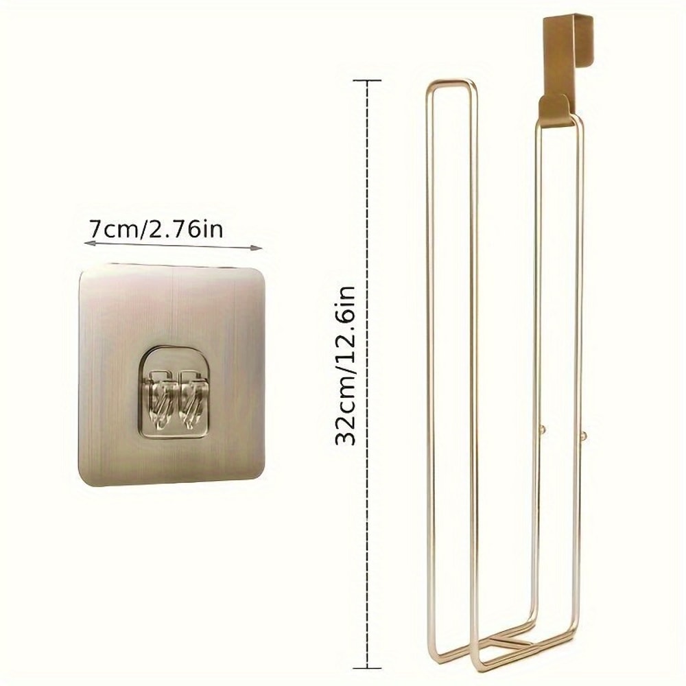 Wall Mounted Toilet Paper Holder with Storage Shelf Self Adhesive Bathroom Organizer