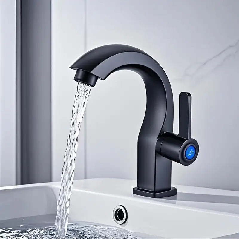 Modern Matte Black Bathroom Faucet With Side Sprayer And Easy Install Design 0