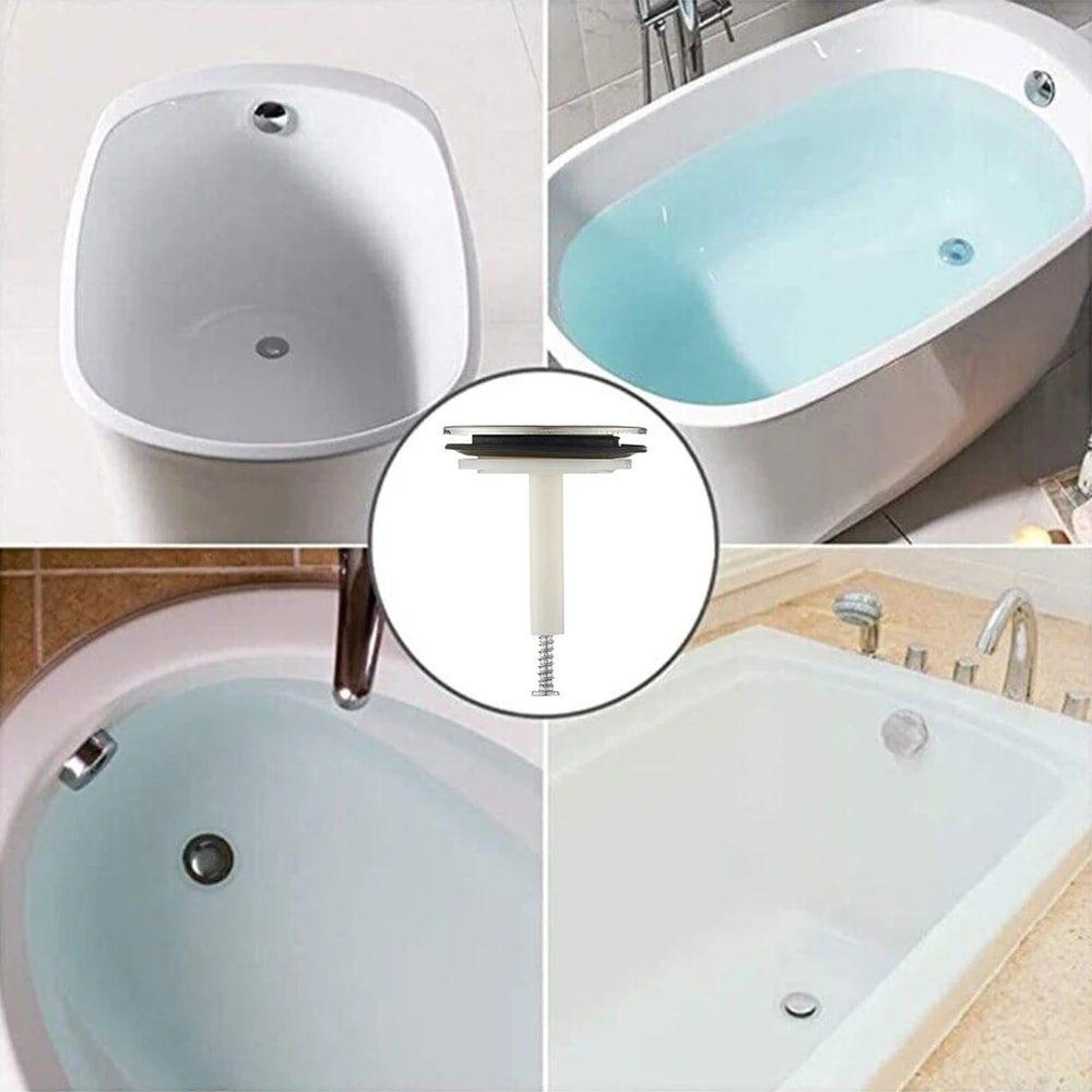 Universal Adjustable Bathtub Drain Stopper Pop Up Plug for Sink and Tub