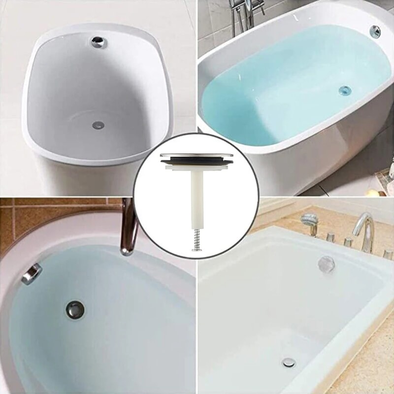 Universal Adjustable Bathtub Drain Stopper Pop Up Plug for Sink and Tub