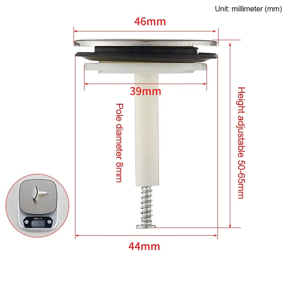 Universal Adjustable Bathtub Drain Stopper Pop Up Plug for Sink and Tub