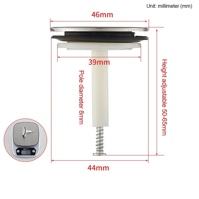 Universal Adjustable Bathtub Drain Stopper Pop Up Plug for Sink and Tub