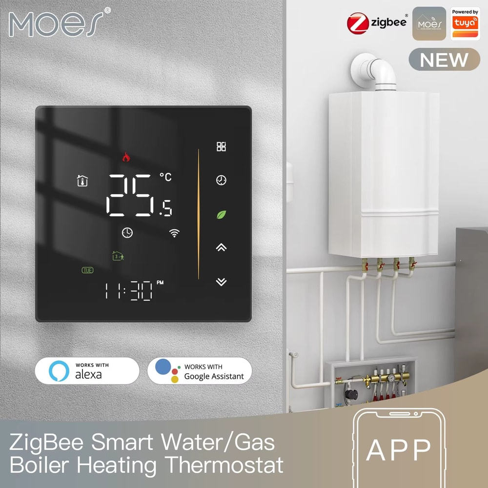 MOES Zigbee Smart Thermostat For Floor Heating Boiler Control With Alexa 7