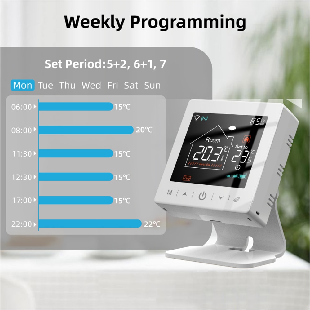 Smart WiFi Thermostat for Gas Boiler with Alexa Google Control & Programmable Heating