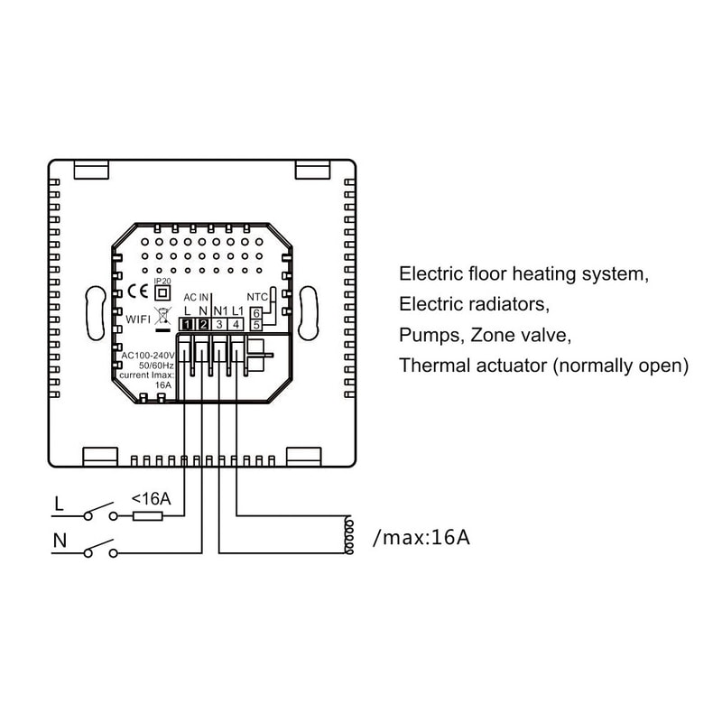 Smart WiFi Thermostat Floor Heating Controller Alexa & Google Temp Control
