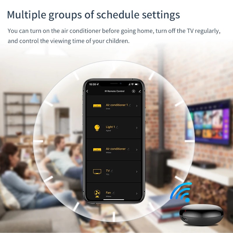Smart WiFi IR Remote Hub Universal Controller for AC TV Works with Alexa Google Home