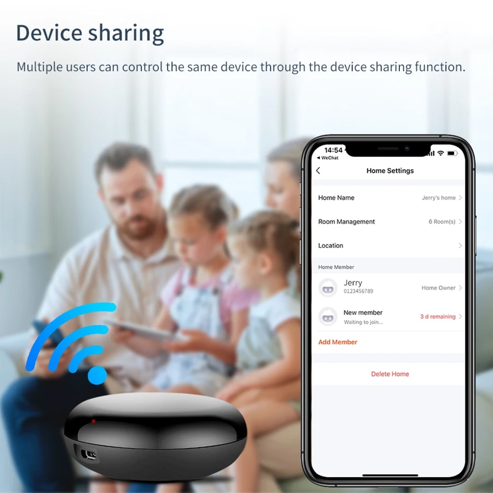 Smart WiFi IR Remote Hub Universal Controller for AC TV Works with Alexa Google Home