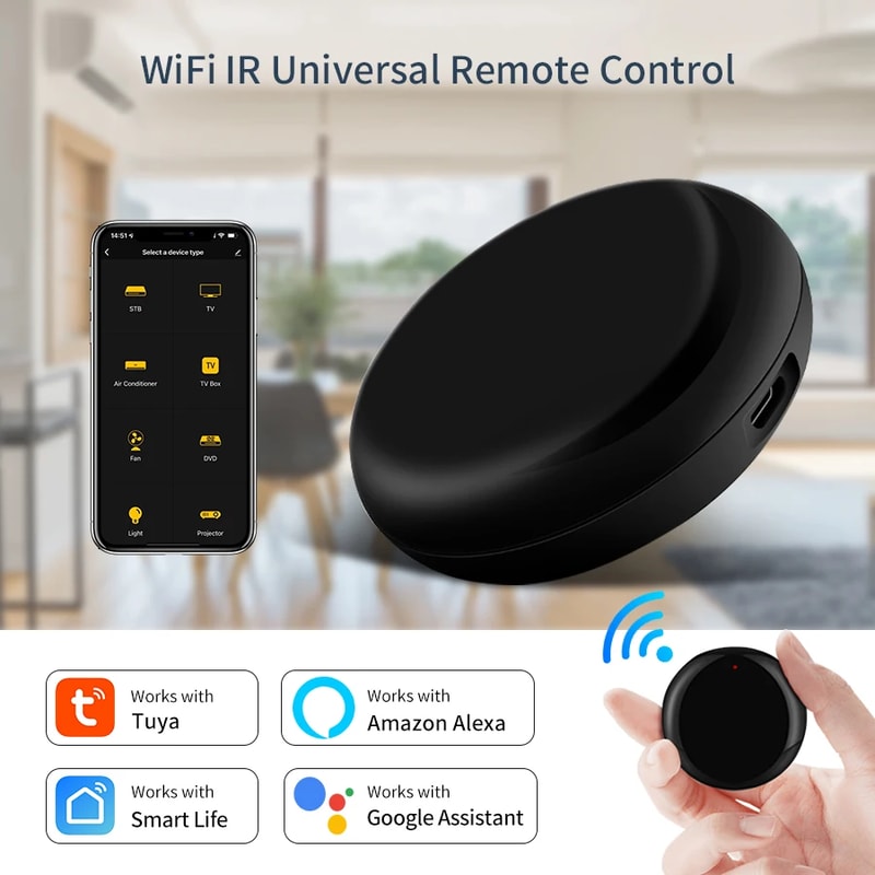 Smart WiFi IR Remote Hub Universal Controller for AC TV Works with Alexa Google Home