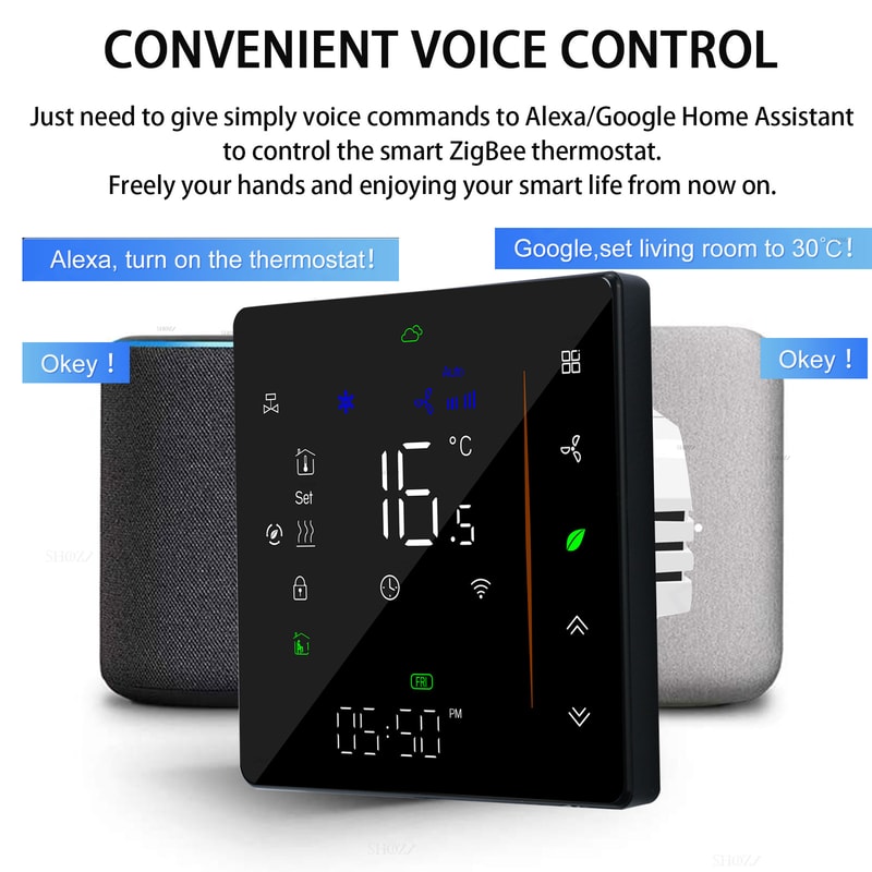 Smart WiFi Fan Coil Thermostat with Control for Heating and Cooling