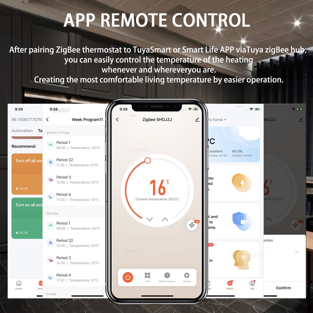 Smart WiFi Fan Coil Thermostat with Control for Heating and Cooling